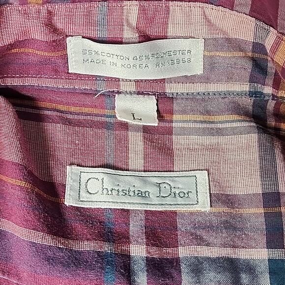Dior Plaid Shirt in Burgundy and Pink - Picture 2 of 5